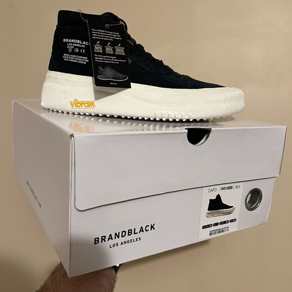 NWB Brandblack Black and White High-Top Sneakers - Picture 7 of 7